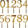 10pcs Acrylic Number Cake Toppers 0-9 for Birthday, Wedding - Golden Dessert Table Decorations.