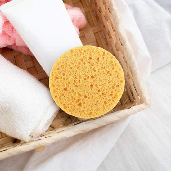 10 шт., губка для лица, многоразовая, круглая, абсорбирующая, сжатая, натуральная, для снятия макияжа, отшелушивающая, спа, набор целлюлозных губок для очищения лица