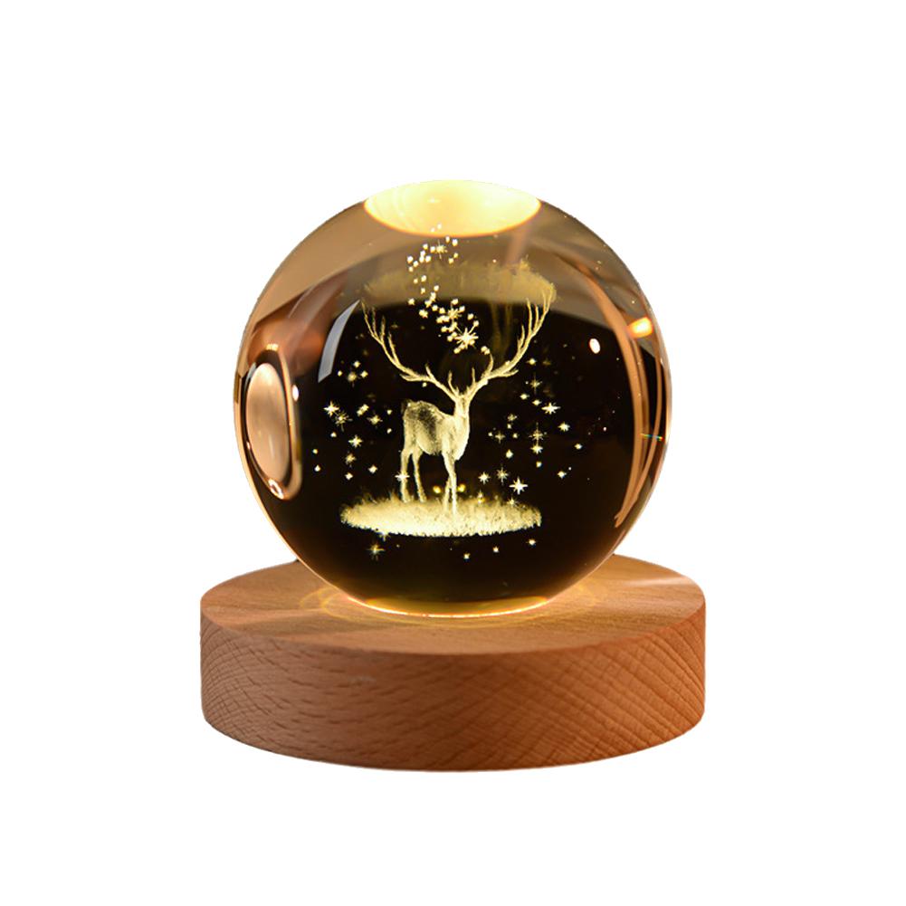 6cm 3D Crystal Ball Decoration 2025 Astronomy Solar Glass Planets Home Astronaut System B C5E9