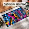 Monster Truck Theme Crystal Velvet Rug Personalized Custom Name Text Soft Floor Mat Home Decor