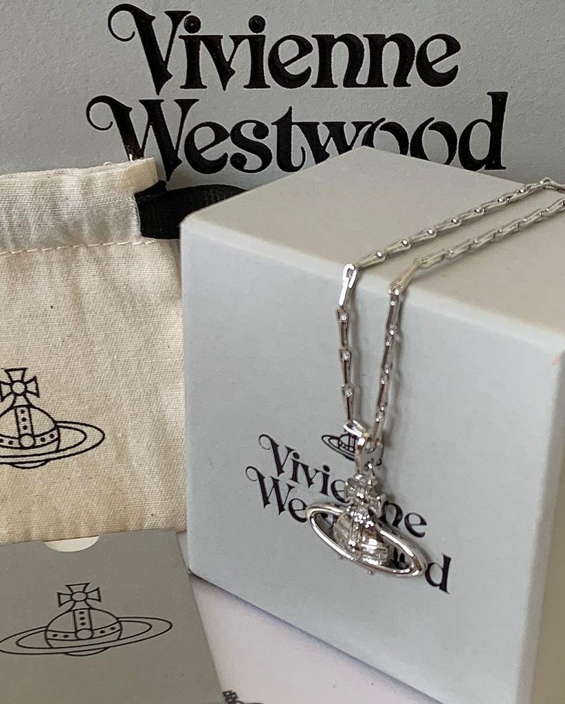 Vivienne Westwood Коллекция Suzie Рельефное Серебряное Ожерелье и Браслет U-образной и Геометрической Формы Медный Материал Гальванизированная Цепочка для Ключицы