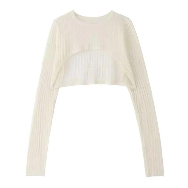 Женские дышащие летние укороченные топы с круглым вырезом и открытым солнцезащитным козырьком, элегантные свободные модные однотонные шали в корейском стиле для девочек