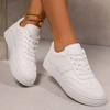 Women's Shoes 2024 Spring and Autumn New High Quality Solid Color Casual Round Toe Low Heel Lace Up Women's Vulcanized Shoes