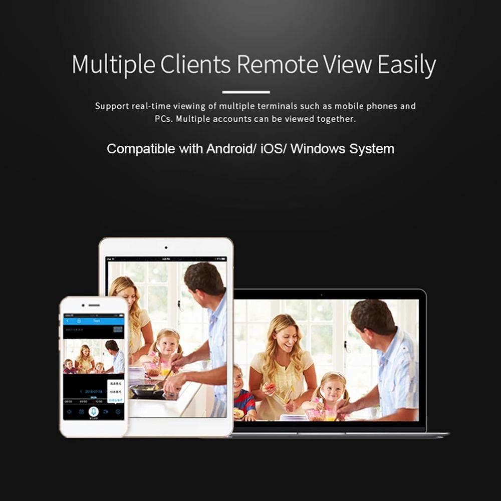 Камера безопасности 1080P HD 3-мегапиксельная Wi-Fi камера с функцией панорамирования/наклона и отслеживанием движения на 355 градусов ИК ночного видения