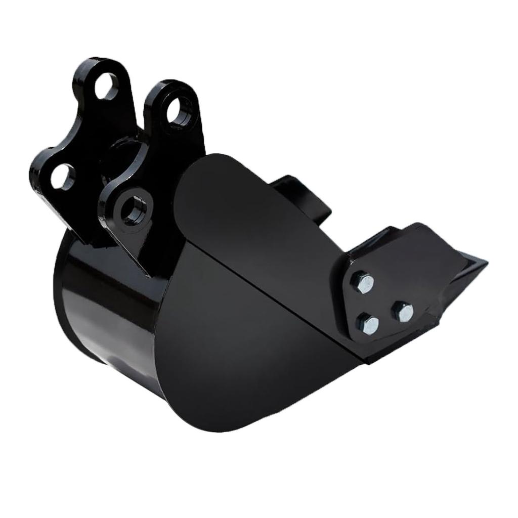 Narrow Digging Bucket 7.87in 0.98in Hole Dia 3.54in Center Wheelbase Metal Teeth for Trenching Digger Mini Excavator