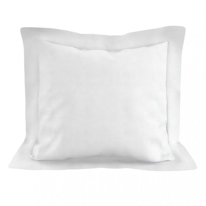 Taie d'oreiller en coton 57 fils 63x63 cm UNI blanc, par Soleil d'ocre