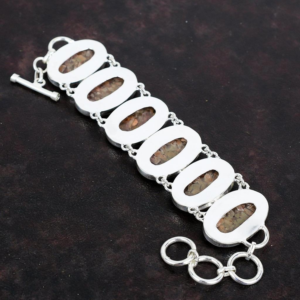 Sunstone bracelet natural gemstone bracelet unique jewelry 925 sterling silver bracelet adjustable chain bracelet handmade bracelet for gift