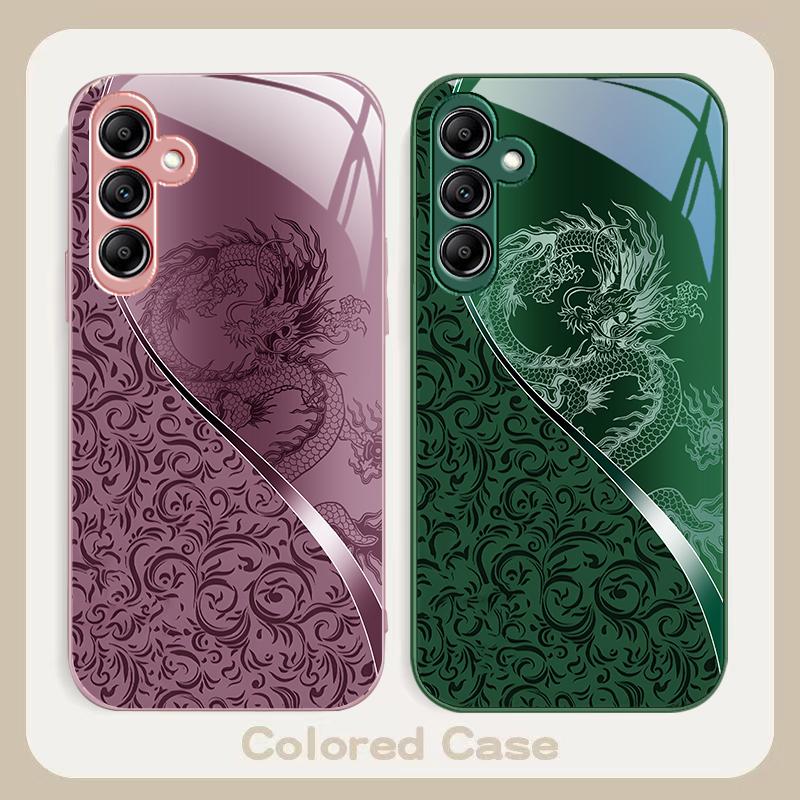 Dragon Totem Rose Purple For Samsung A20 30 22 23 24 25 26 31 32 A33 34 35 42 50 51 52 53 54 55 56 70 71 72 73 glass phone case