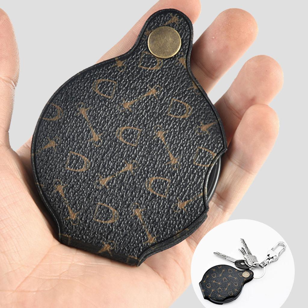 15X Small Magnifying Glass, Pocket Magnifier Folding Magnify Glass with Rotating Leather Protective Case
