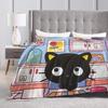 Cute Chococats Blanket Black Cat Super Warm Print Plush Bedding Throws For Students Home Decor Flannel Bedspread Bed Cover