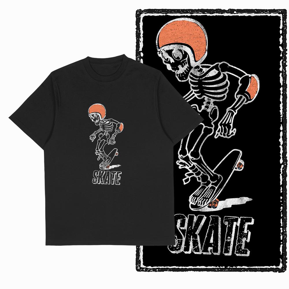 Coolmind YD скейтборд Хлопковая Эксклюзивная Графика Мужская футболка для мужчин хлопок Большой Размер скейт Крутая ЧЕРНАЯ мужская оригинальная футболка