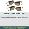 4PCS Front Rear Interior Door Handle Cover Bezel Black Beige for Hyundai Elantra 2007 2008 2009 2010 82611-2H000 82621-2H000