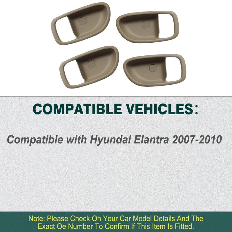 4PCS Front Rear Interior Door Handle Cover Bezel Black Beige for Hyundai Elantra 2007 2008 2009 2010 82611-2H000 82621-2H000