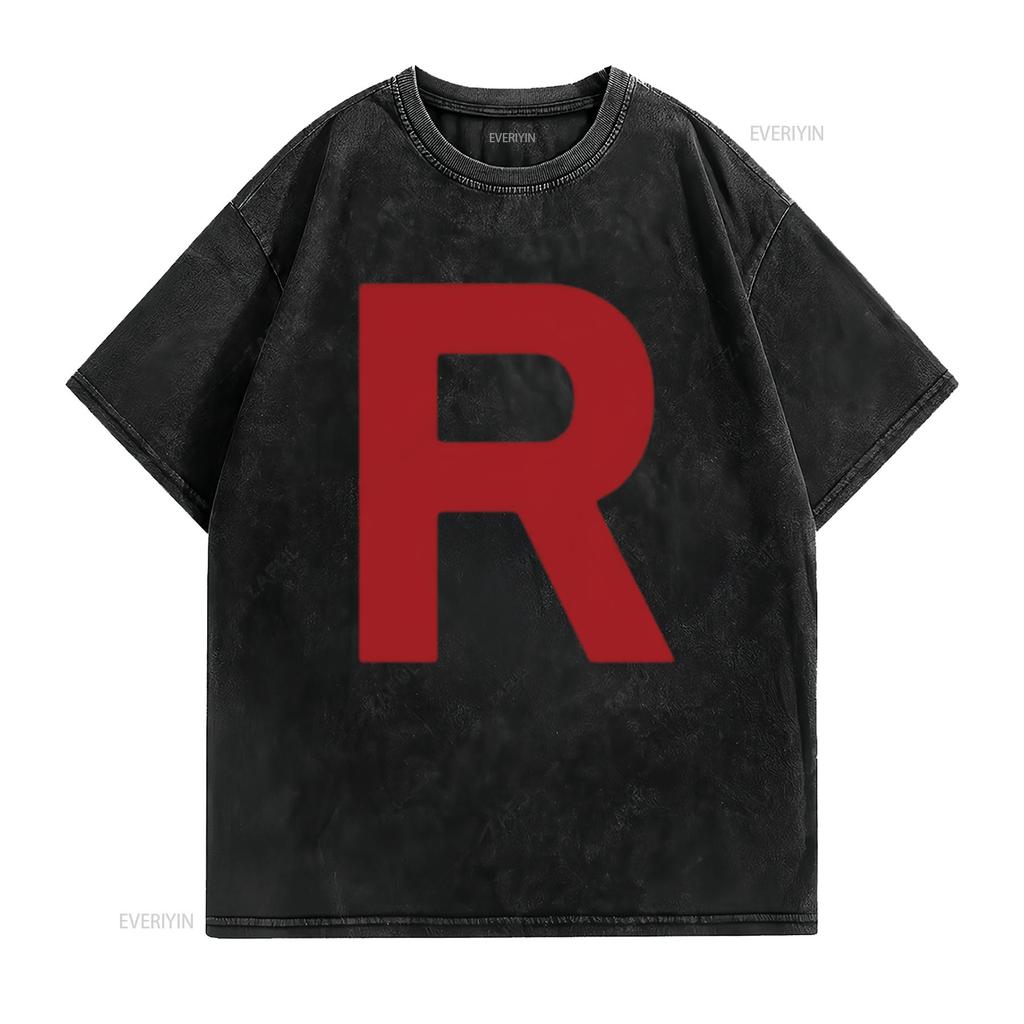 Team Rocket Inspired T Shirt Costume Adult Halloween For Men Black Small vintage Washed Top For Everyday Wear Soft Comfortable