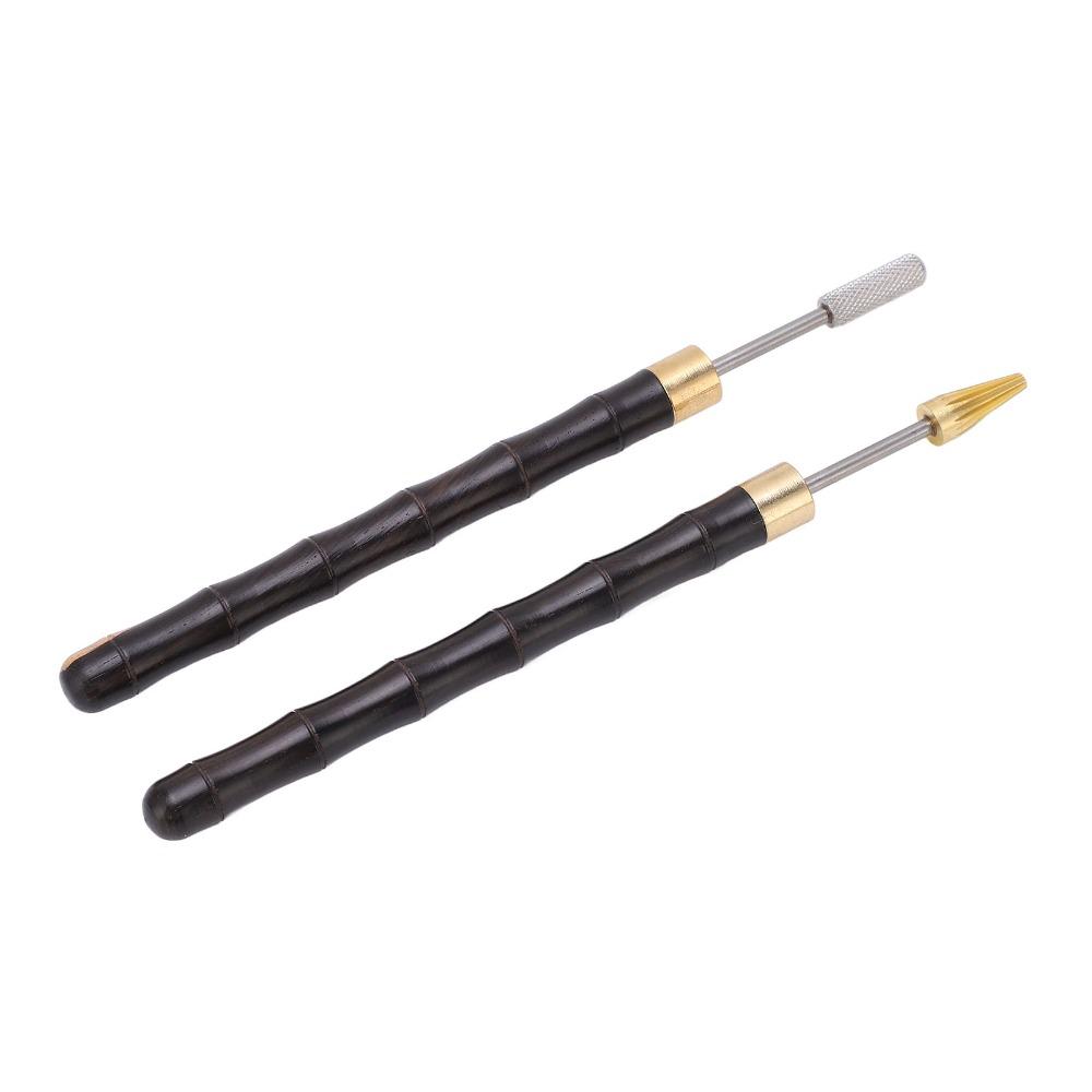 2pcs Sandalwood Handle Leather Edge Dye Pen Leather Edge Roller Pen  For Leather Working