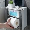 Коробка для туалетной бумаги Туалетная туалетная бумага Рулоны выдвижной бумаги Туалетная бумага Бытовая настенная неперфорированная водонепроницаемая полка для хранения