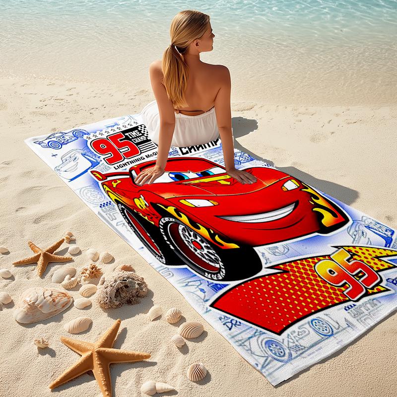 Lightning McQueen beach towel Outdoor camping Beach towel for vacation swim Outdoor pool Absorbent bath towel