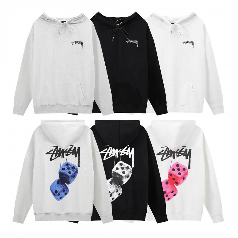 Unisex Hooded Fleece Sweatshirt With Back Letter Print Long Sleeve Zip-Up Casual Top Teens Adults