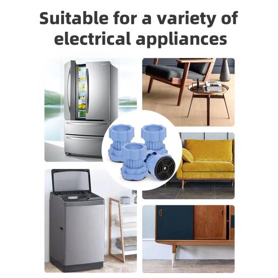 4/8 шт. Универсальные подставки для увеличения высоты стиральной машины, Выравнивающая подставка для стиральной и сушильной машины, Легко установить, Снижение шума, Виброизоляционные подкладки-подставки