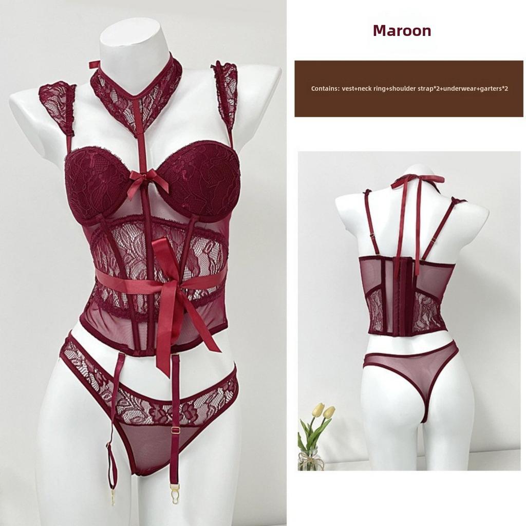 Сексуальный кружевной жилет Fish Bone с накладкой на грудь, можно носить на улице, красивое цельное нижнее белье