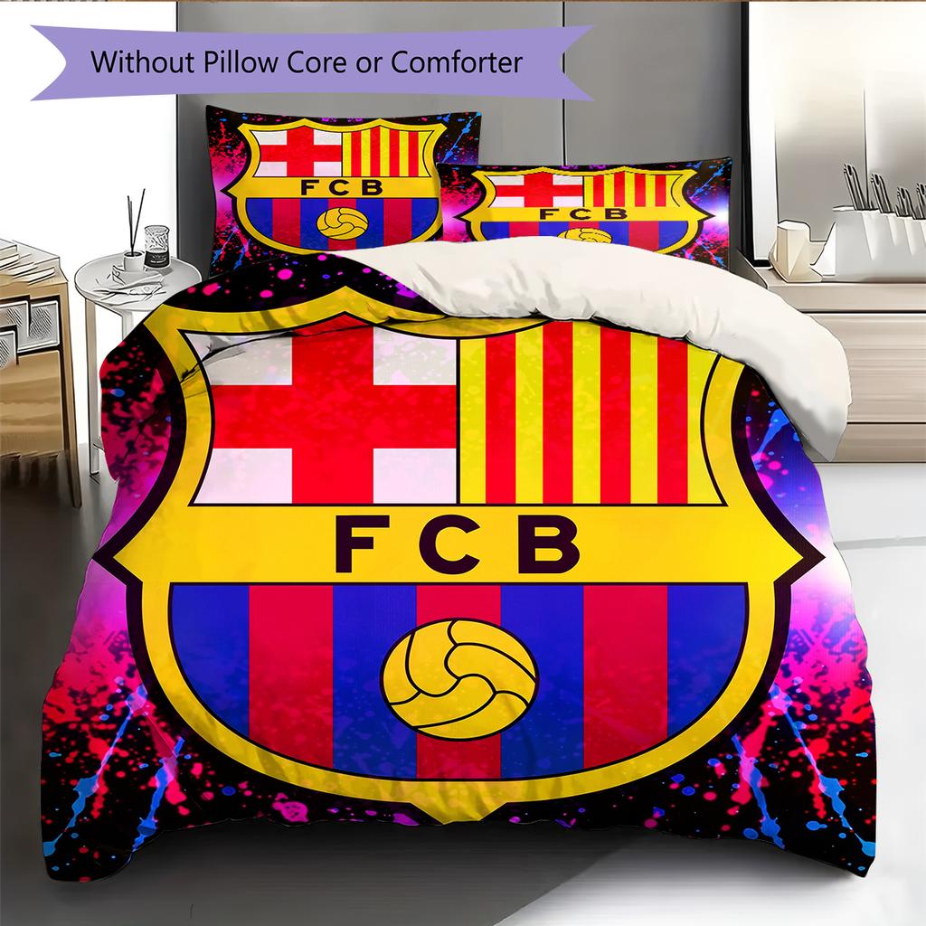 Постельное белье с узором Барселоны Домашний декор Подарок на день рождения (1 пододеяльник + 2 наволочки, без наполнителя)