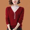Autumn and Winter Half Turtleneck Sweater Women's Loose Fashion Fake Two-piece Thick Knitted Bottoming Shirt