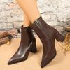 High Heels Ankle Women's Boots Pointed Toe Sexy Shoes for Women 2025 New Side Zip Classic Daily Boots Women Boots Botas