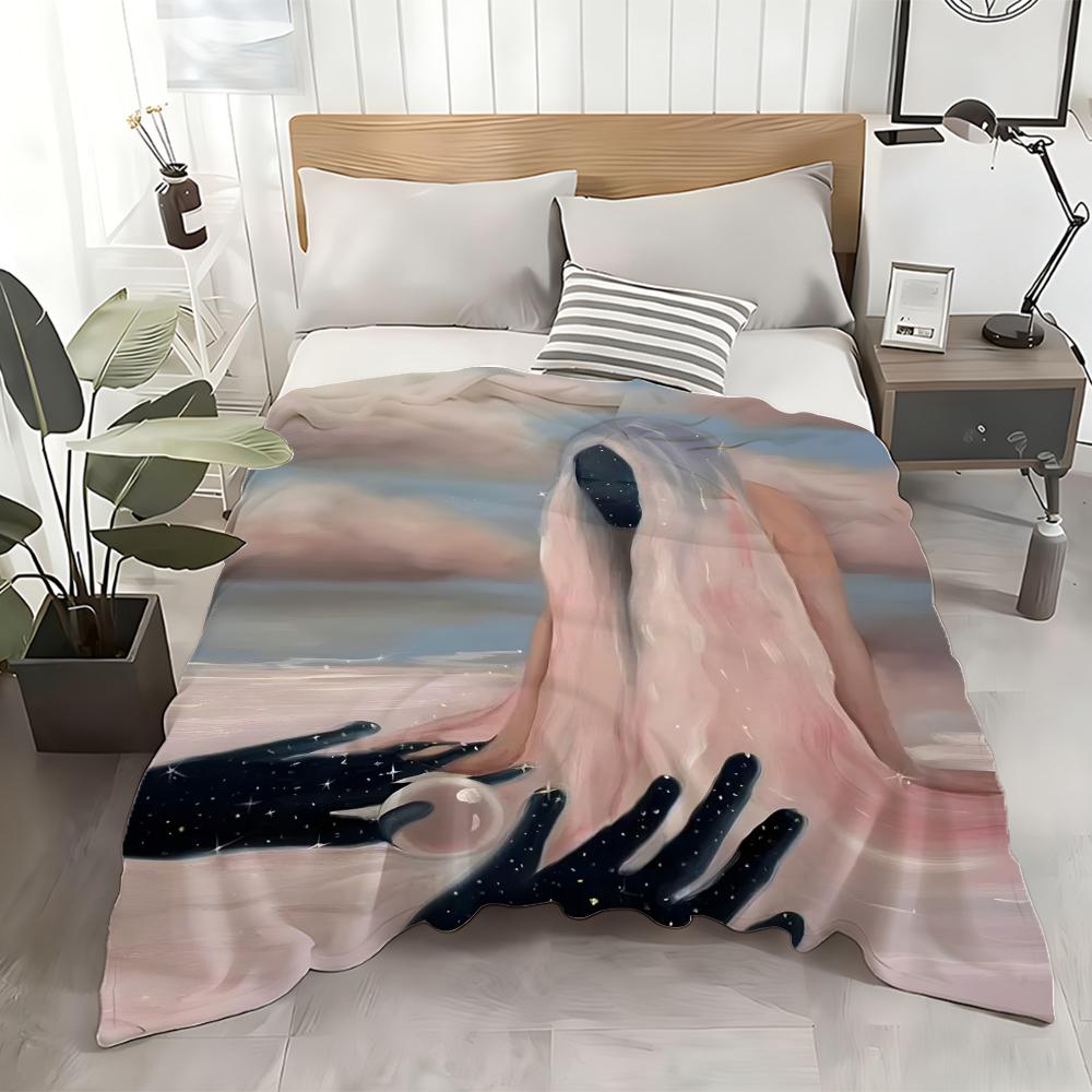 Art Pearls Scattered In The World Throw Flannel Throw Blanket: Soft Kid-Friendly Warm Anti-Static All Season Washable Couch