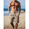 Летние мужские рабочие шорты с несколькими карманами и завязками, мужские пляжные шорты, новые льняные шорты, мужские пляжные рабочие брюки с завязками