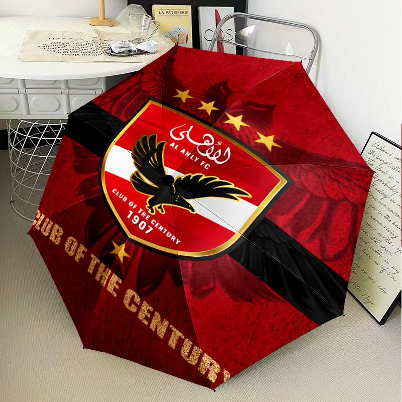 1PC Al Ahly FC Printed Umbrella Folding umbrella, automatic umbrella 8-Frame for Travel, camping Fan gifts Christmas Gifts