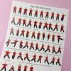 2Pcs Tai Chi Exercise Chart, 10 Form Mirror Image Poster, Move Guide for Beginners Seniors, Tai Chi Training Reference Wall Art