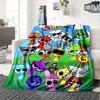 Sprunki Characters And Scenery Flannel Blanket With Customizable Name Soft And Comfortable Shawl Blanket For All Seasons Suitable For Home Travel