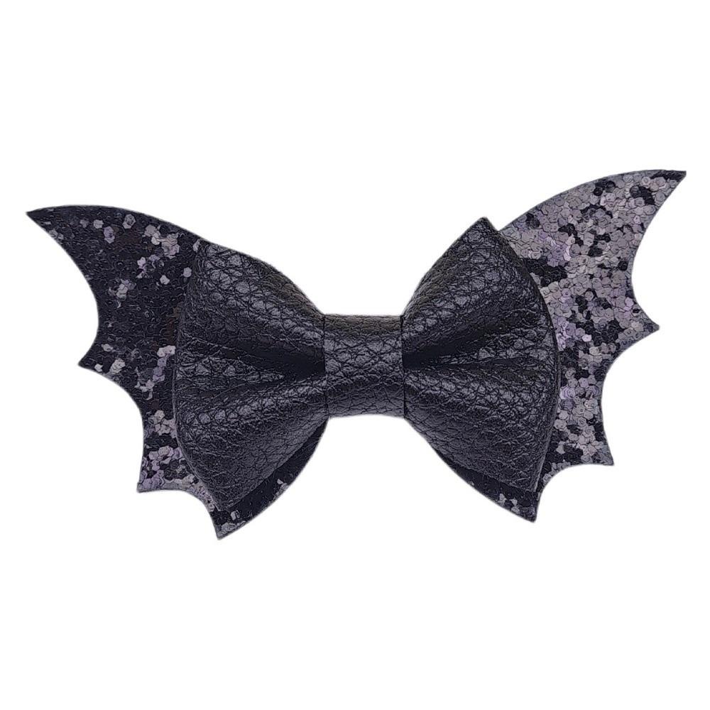2 pcs/set Double Layered Halloween Barrettes Bow Sequins Hairpin Bat Wing Hair Clips Girl
