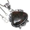 Pendant Ocean Jasper Gemstone Handicraft Valentine'Day Silver Jewelry 2.25"