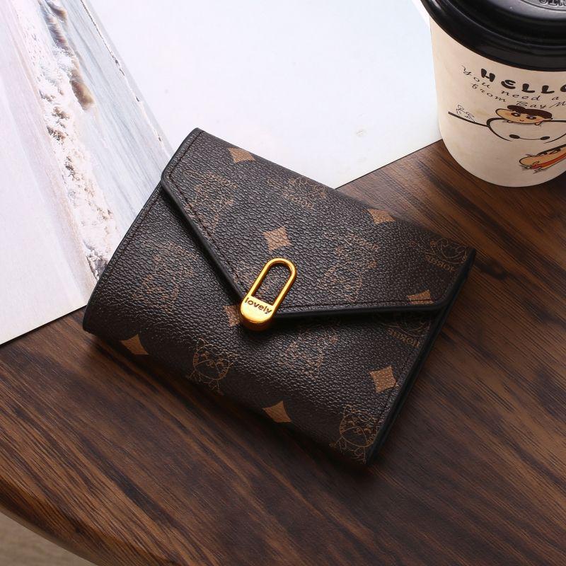 2024 Модный женский кошелек тройного сложения: Компактный дизайн с несколькими отделениями для карт и кошельком для монет