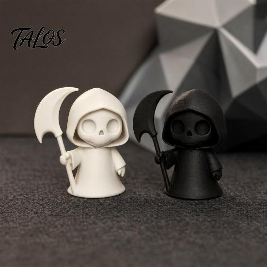 Прочный 3D-печатный орнамент, Фигурка призрака, Милый настольный орнамент, Миниатюрный долговечный декоративный элемент, Статуэтка Жнеца на Хэллоуин для офиса