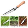 Садовый совок 5 в 1 из нержавеющей стали для удаления сорняков с деревянной ручкой, многофункциональный ручной совок для легкого удаления сорняков, посадки и пересадки