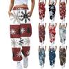 Women's Casual Fashion Christmas Printed Casual Sweatpants Elastic Waist Drawstring Pants