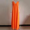 Bohemian Orange V-neck Maxi Dress 2025 - Plus Size Summer Suspender Style