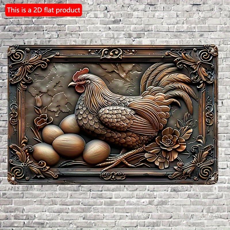 2D Плоский 30*20см, Современное Деревянное Настенное Искусство, Курица-наседка с яйцами, Подходит для Дома, Кухни, Фермы, Ресторана, Декоративный Настенный Постер.