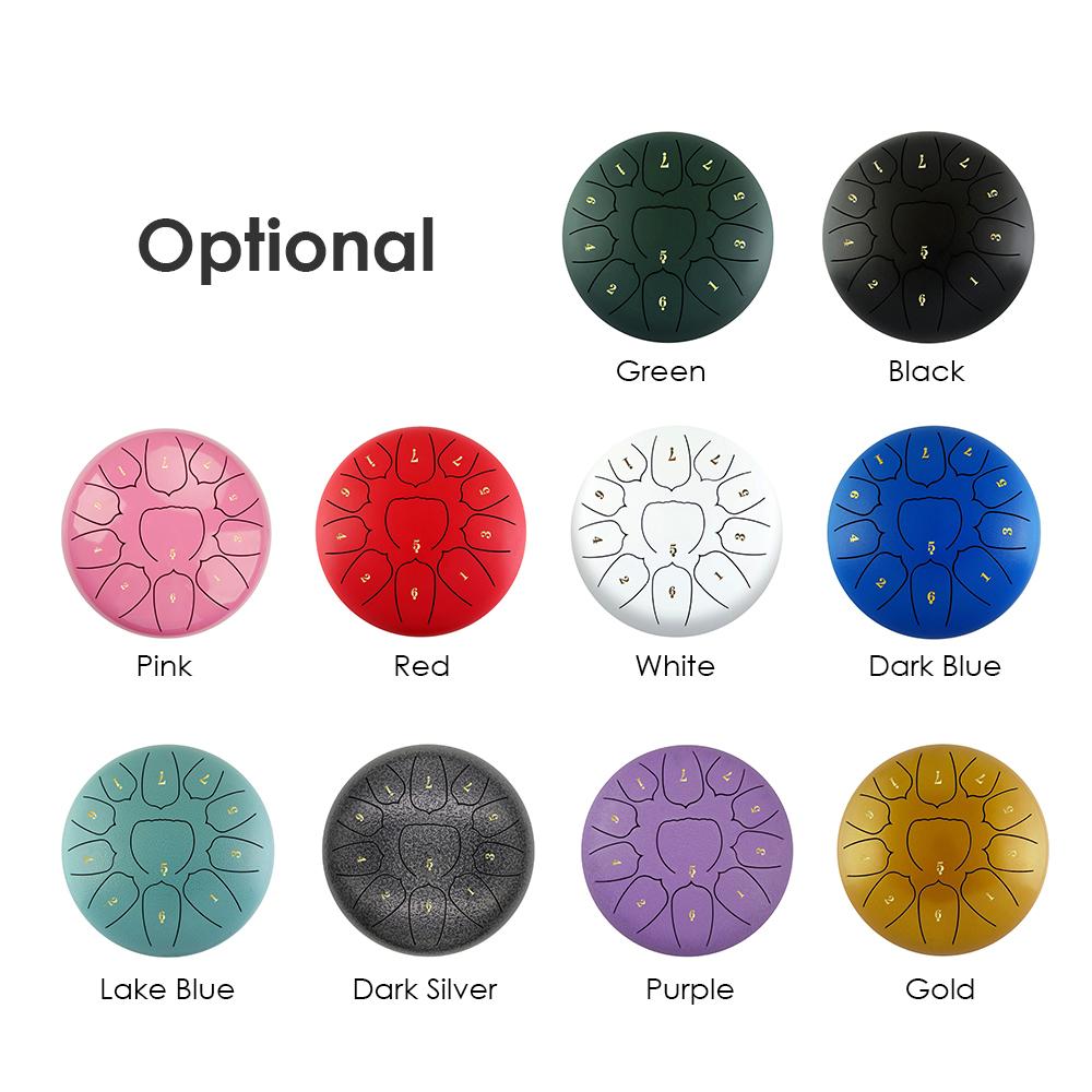 6 Inch Steel Tongue Drum 11 Notes Handpan Drum with Drum Mallet Finger Picks Percussion for