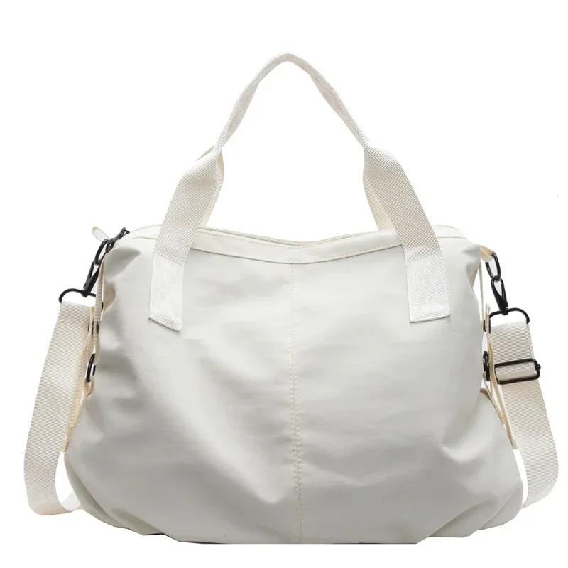 Сумки на плечо из нейлона однотонного цвета с застежкой-молнией, высококачественные сумки с внутренним карманом для женщин, швейная линия, сумки через плечо