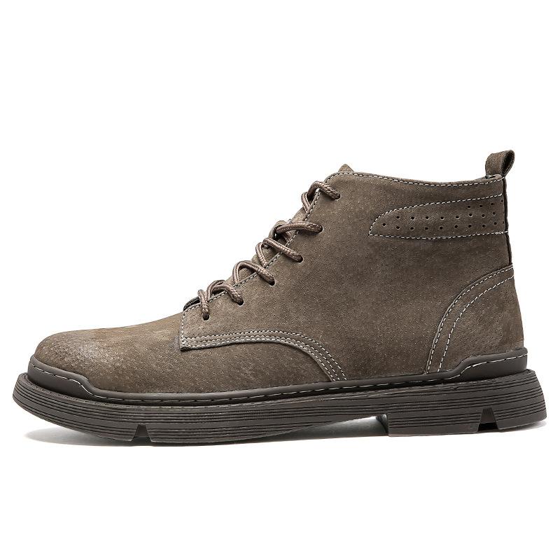 Высокие британские туфли в стиле ретро, модные рабочие туфли средней высоты, тактические короткие ботинки, ботинки средней высоты, повседневные зимние ботинки