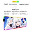 shirakami fubuki Mouse Pad RGB Gaming Mousepad Big LED Pad PC Desk Mat Luminous Mouse Pad Large Keyboard Mats Table Rug With
