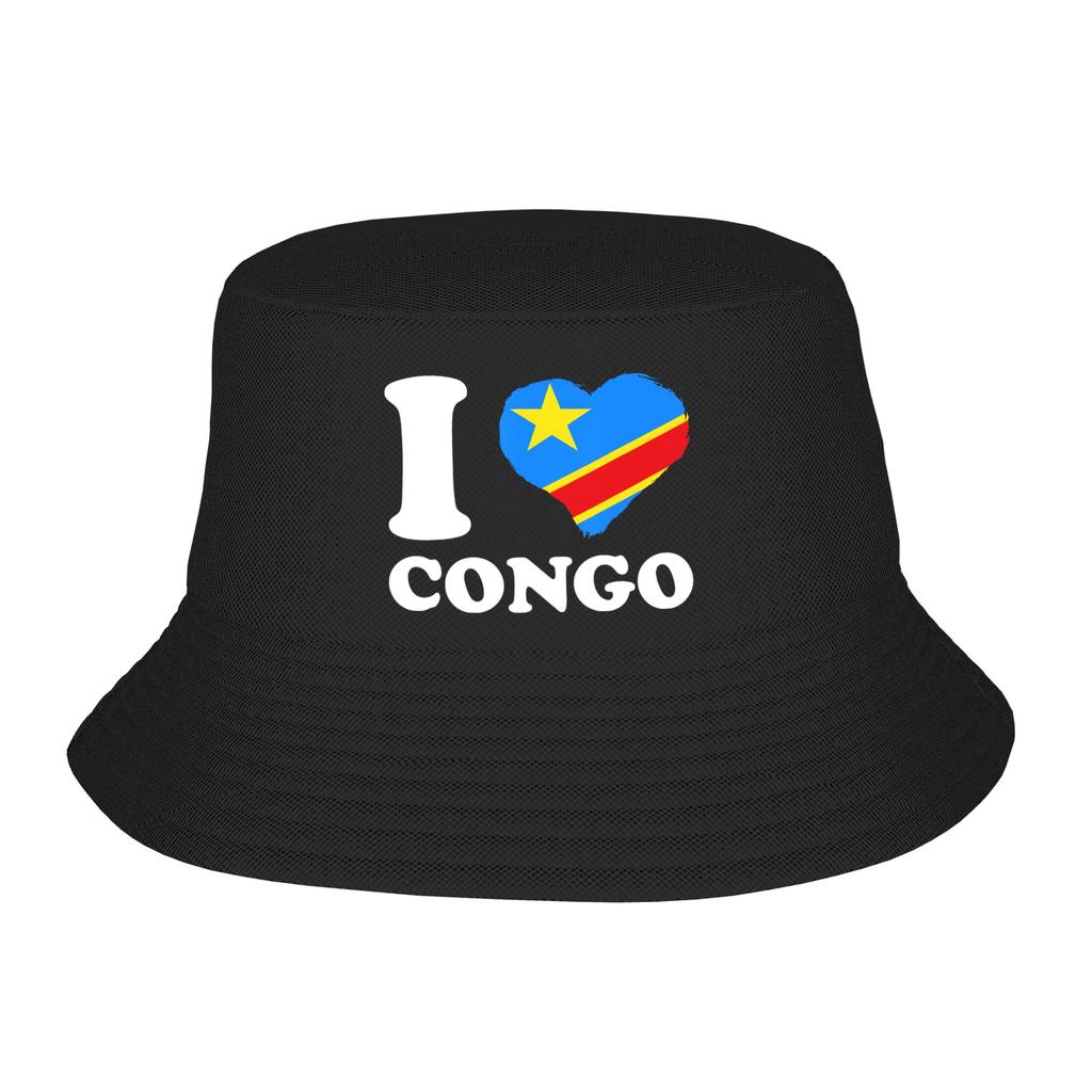 Stylish Republic Of Congo Congolese Flag Bucket Hat For Teen Lightweight Bob Hat Vocation Cap