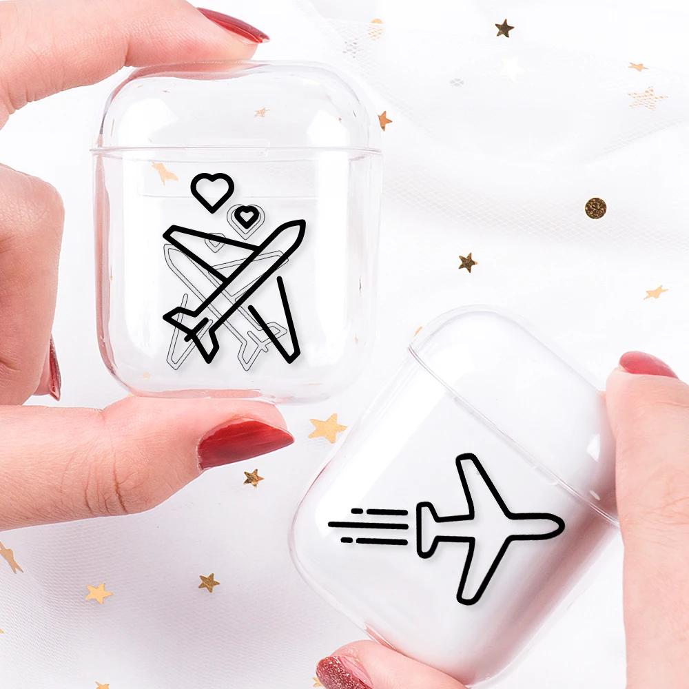 Прозрачные чехлы для наушников с рисунком самолета для Airpods 4-го 2-го 1-го 3 Pro 2 Чехлы для наушников для Apple Airpods Air Pods Pro Airpods3