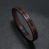 Fashion Retro Style Fashion Leather Bracelet Men Print Multi-Cross Magnetic Buckle Minimalist Bracelet Ins Special-Interest Design