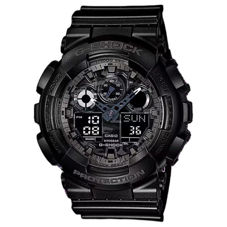 Casio Мужские часы с двойным дисплеем (жидкокристаллический/аналоговый) Серия Черные Часы GA-100CF-1A GA-100CF-1A