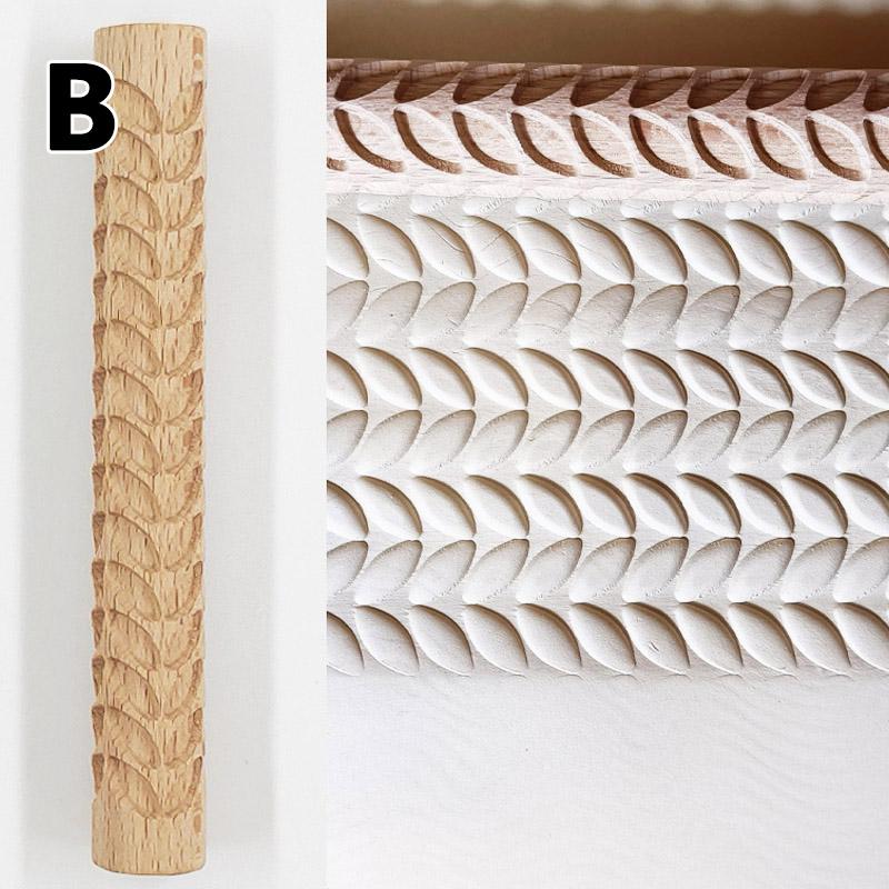1 шт., каменный рулон грязи, деревянная текстура, рулон, рельефы, цветочный узор, керамика, художественное тиснение, стержень, дерево