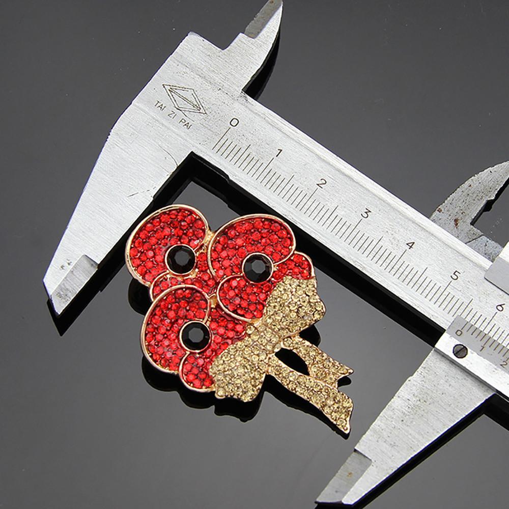 Винтажная хрустальная блестящая брошь со стразами в виде красного мака, броши-булавки для женщин, ювелирные изделия для вечеринок, подарки, аксессуары для одежды